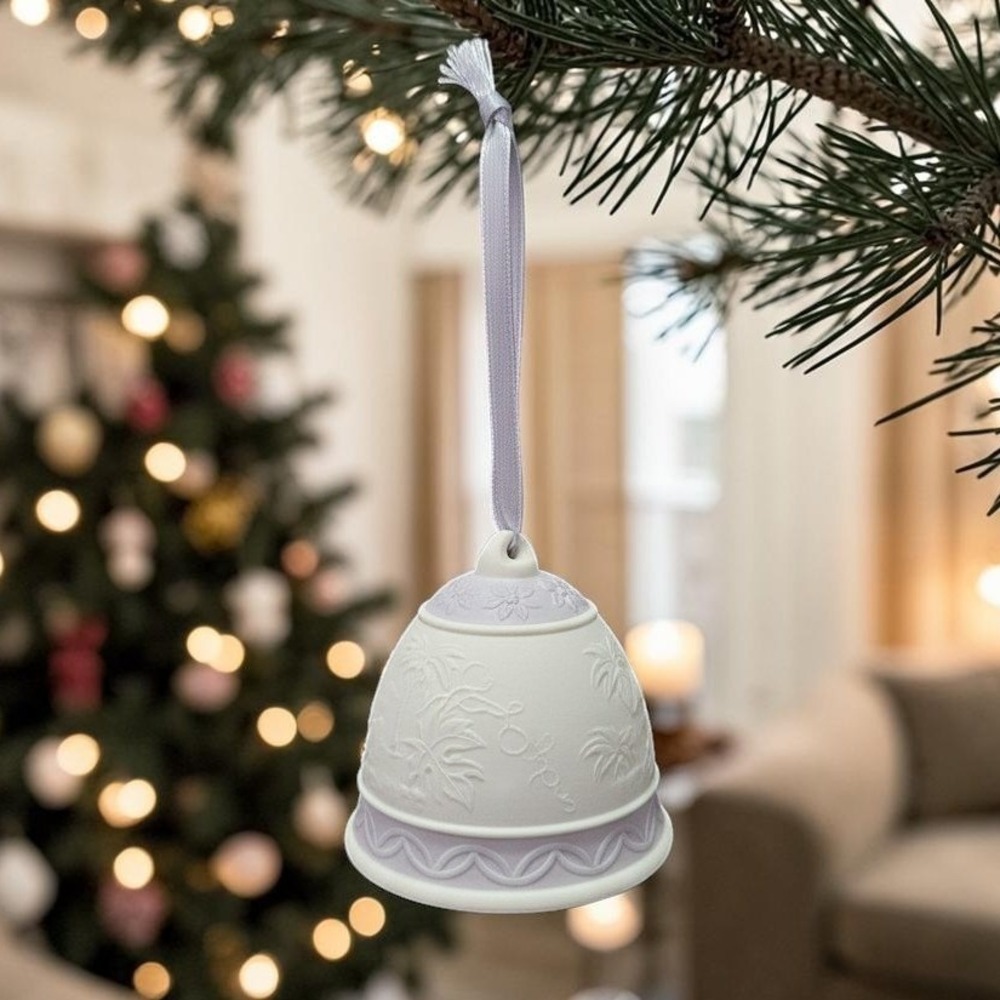 Lladro Porcelain Christmas Bell, Vintage Holiday Decor, '93 Boxed Yuletide Chime